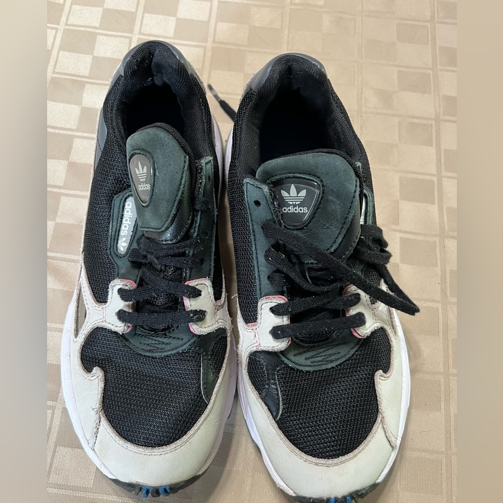 adidas Falcon Black White Pink 2018 UK 6 B28126 Size 7.5